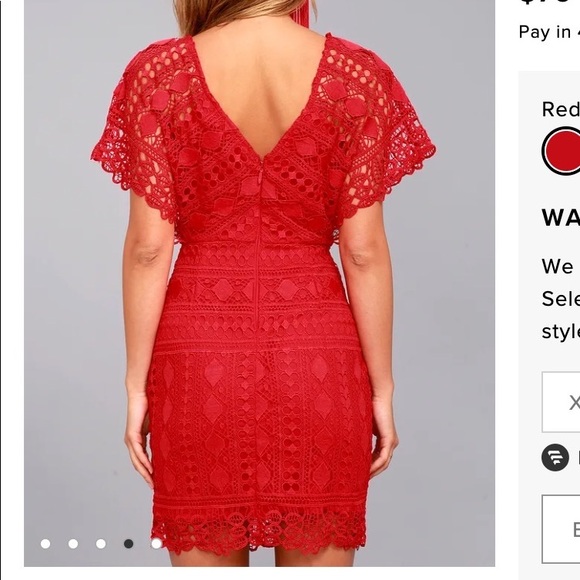 Lulus first kiss red lace dress size XS - Picture 3 of 11